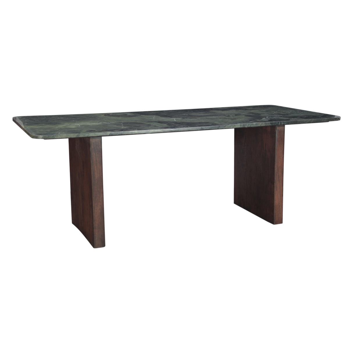 Abstract 82" Dining Table in Marble and Dark Mango Base by Home Trends & Design at Eve Furniture