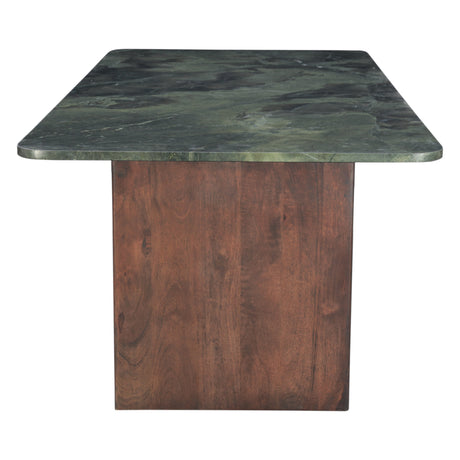 Abstract 82" Dining Table in Marble and Dark Mango Base by Home Trends & Design at Eve Furniture
