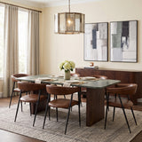 Abstract 82" Dining Table in Marble and Dark Mango Base by Home Trends & Design at Eve Furniture