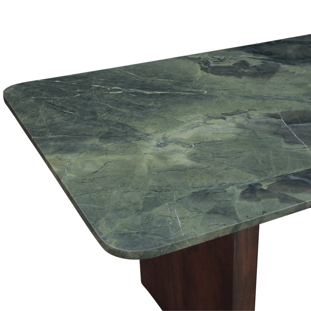 Abstract 82" Dining Table in Marble and Dark Mango Base by Home Trends & Design at Eve Furniture