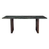 Abstract 82" Dining Table in Marble and Dark Mango Base by Home Trends & Design at Eve Furniture