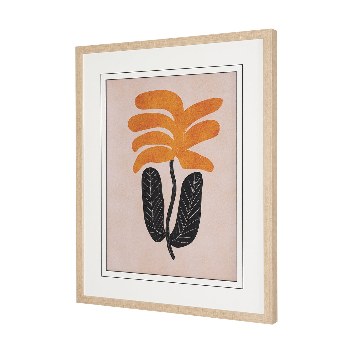Abstract Golden Plant by Sharyn Bursic Hand-Embellished Textured Framed Artwork Matted under Glass by Mercana at Eve Furniture