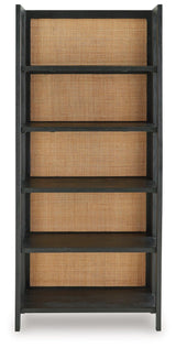 Abyard Black/Natural Bookcase by Ashley at Eve Furniture