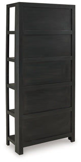 Abyard Black/Natural Bookcase by Ashley at Eve Furniture