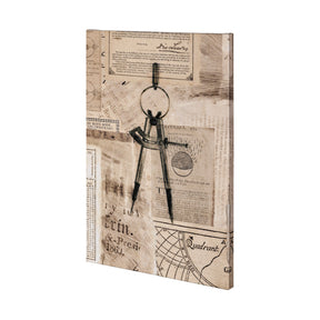 Academic Drafters Compass Illustration by Mercana Studio a Hand Embellished Textured Canvas by Mercana at Eve Furniture