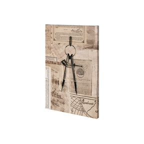 Academic Drafters Compass Illustration by Mercana Studio a Hand Embellished Textured Canvas by Mercana at Eve Furniture
