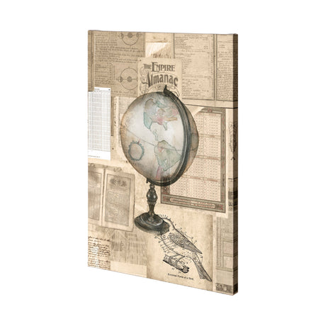 Academic Globe Illustration by Mercana Studio a Hand Embellished Textured Canvas by Mercana at Eve Furniture