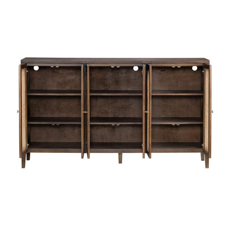 Acadian Brown Six-Door Cabinet by Crestview at Eve Furniture