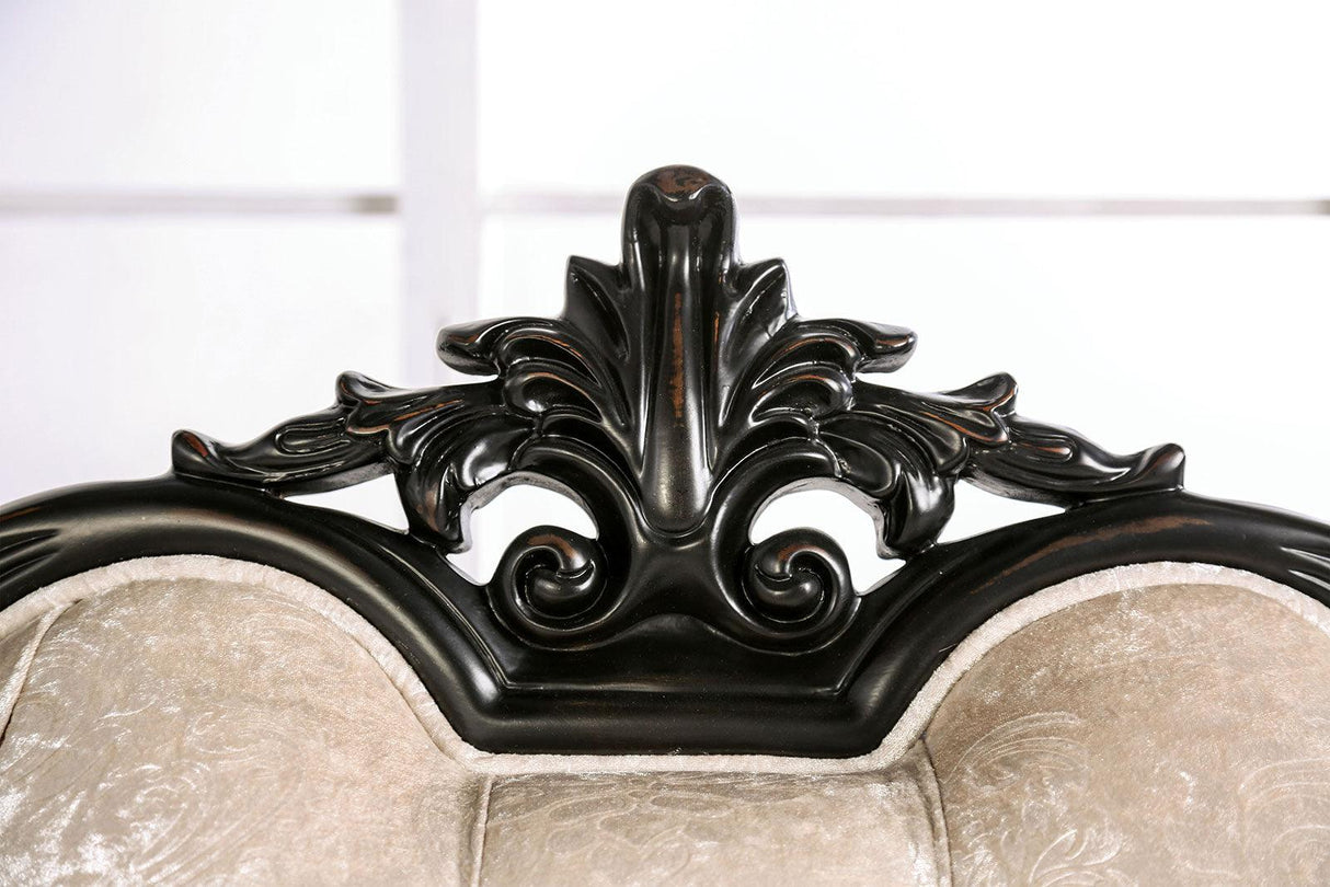 Acapulco Black/Off-White Loveseat by Furniture of America at Eve Furniture