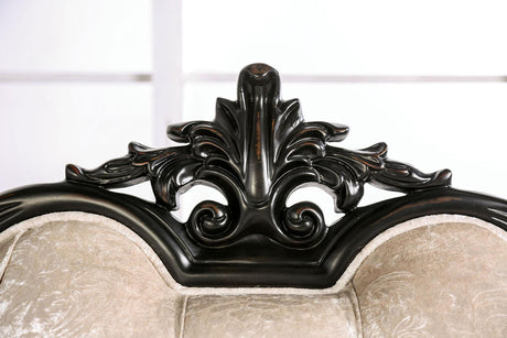 Acapulco Black/Off-White Loveseat by Furniture of America at Eve Furniture