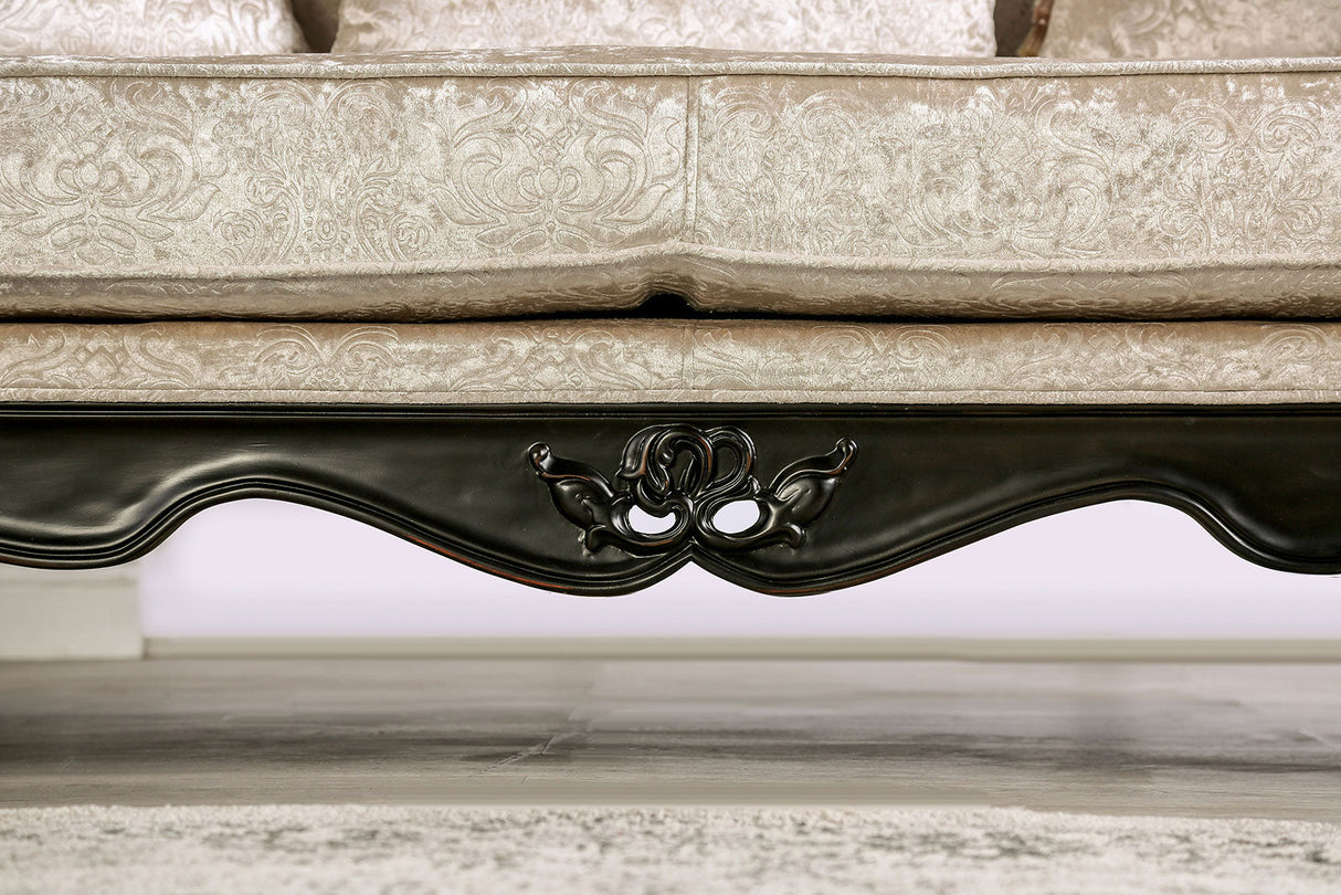 Acapulco Black/Off-White Sofa & Loveseat by Furniture of America at Eve Furniture