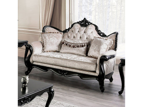 Acapulco Black/Off-White Sofa & Loveseat by Furniture of America at Eve Furniture