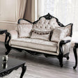 Acapulco Black/Off-White Loveseat by Furniture of America at Eve Furniture