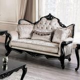 Acapulco Black/Off-White Loveseat by Furniture of America at Eve Furniture
