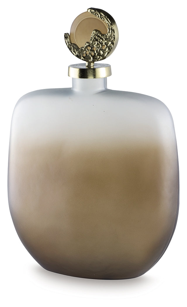 Acario Taupe/Gold Finish Jar by Ashley at Eve Furniture