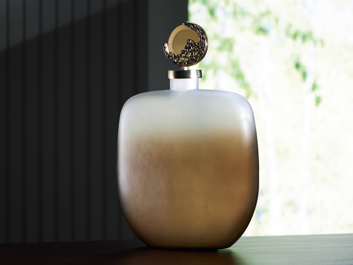 Acario Taupe/Gold Finish Jar by Ashley at Eve Furniture