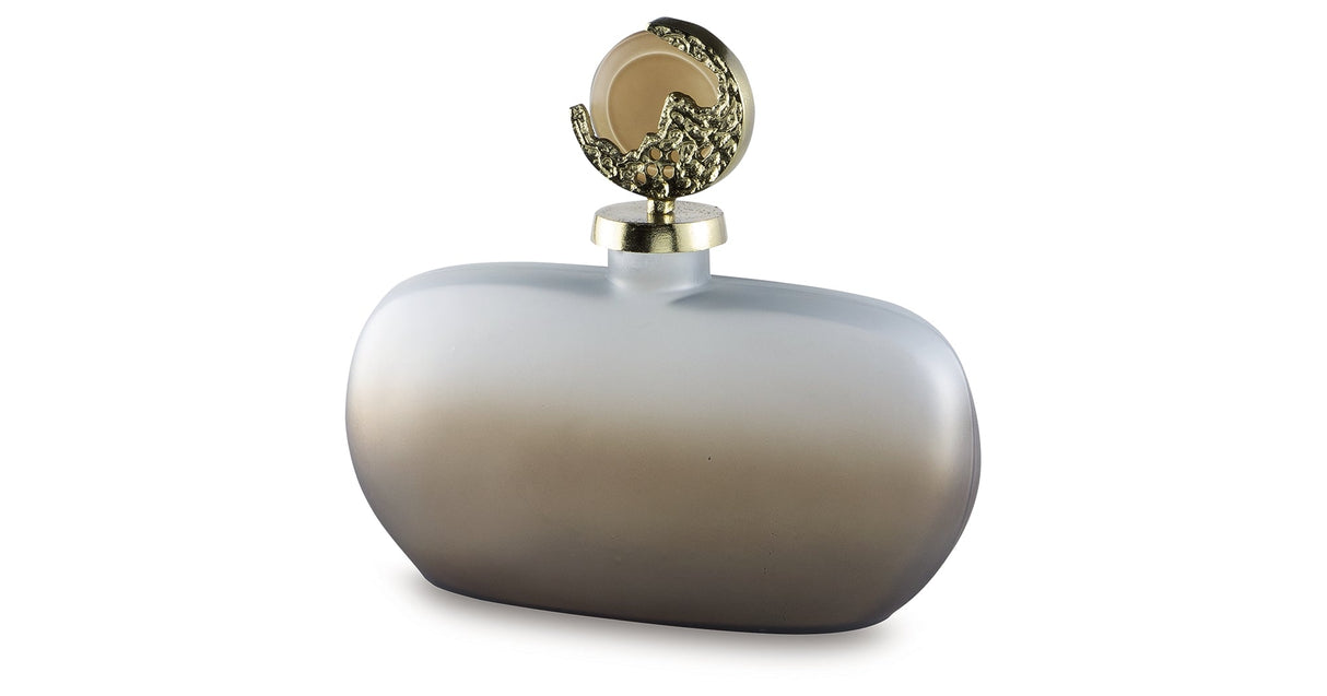 Acario Taupe/Gold Finish Jar by ASHLEY FURNITURE at Eve Furniture