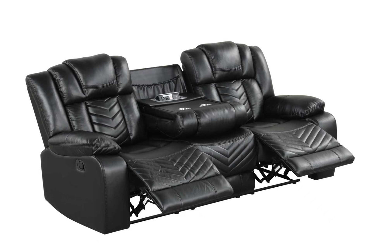 Ace Black 3-Piece Reclining Living Room Set by Happy Homes at Eve Furniture