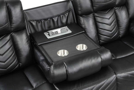 Ace Black 3-Piece Reclining Living Room Set by Happy Homes at Eve Furniture