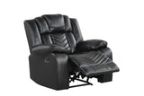 Ace Black 3-Piece Reclining Living Room Set by Happy Homes at Eve Furniture