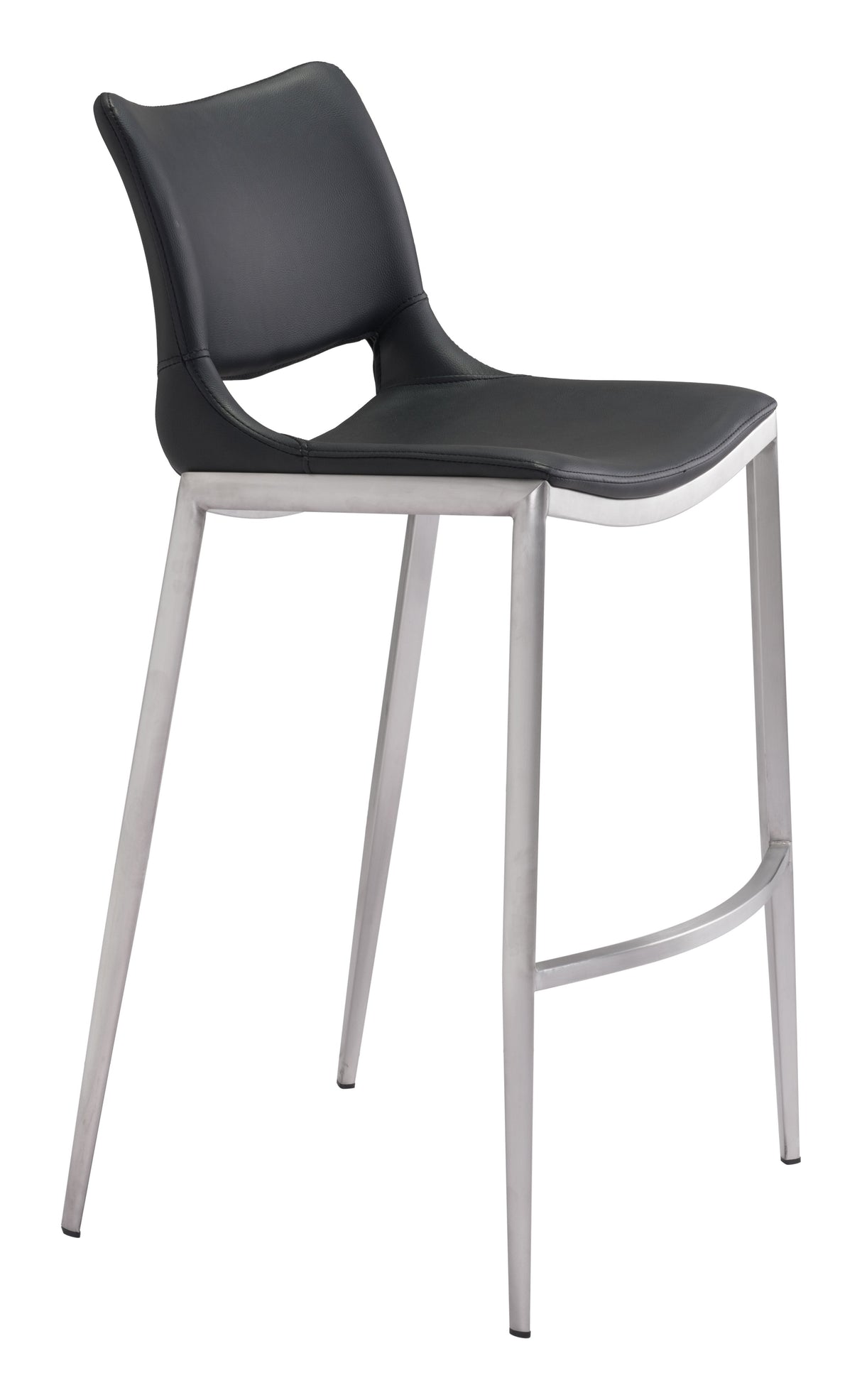 Ace Black & Silver Barstool (Set of 2) by Zuomod at Eve Furniture