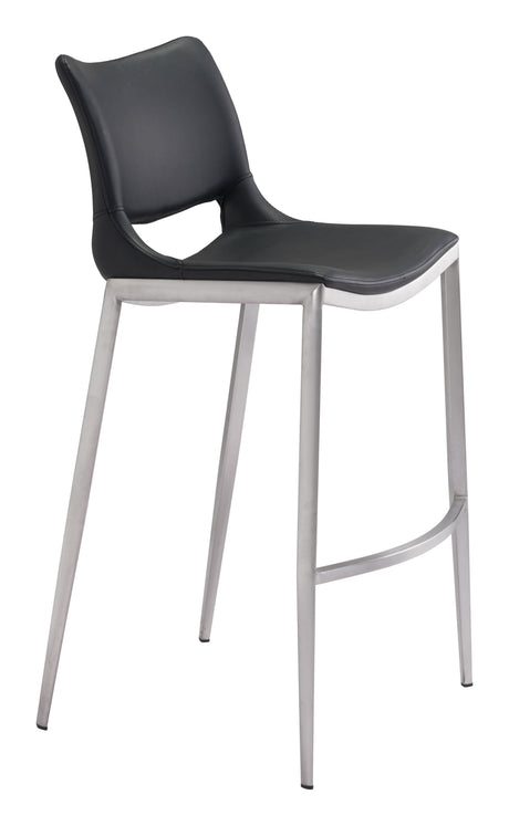 Ace Black & Silver Barstool (Set of 2) by Zuomod at Eve Furniture