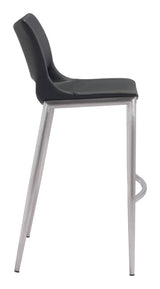 Ace Black & Silver Barstool (Set of 2) by Zuomod at Eve Furniture