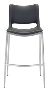 Ace Black & Silver Barstool (Set of 2) by Zuomod at Eve Furniture
