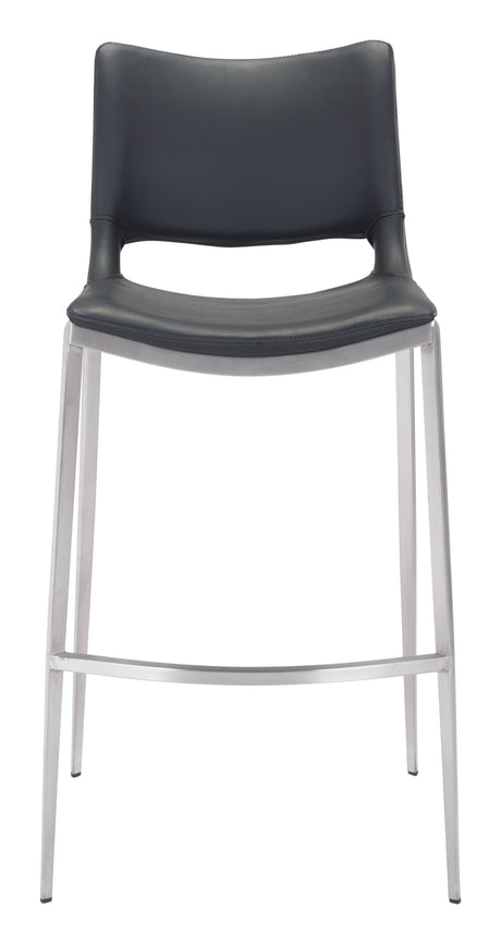 Ace Black & Silver Barstool (Set of 2) by Zuomod at Eve Furniture