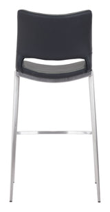 Ace Black & Silver Barstool (Set of 2) by Zuomod at Eve Furniture