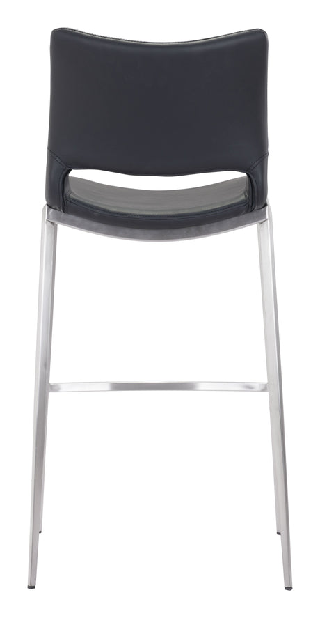 Ace Black & Silver Barstool (Set of 2) by Zuomod at Eve Furniture