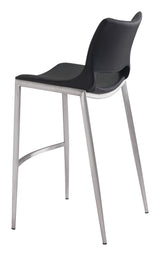 Ace Black & Silver Barstool (Set of 2) by Zuomod at Eve Furniture