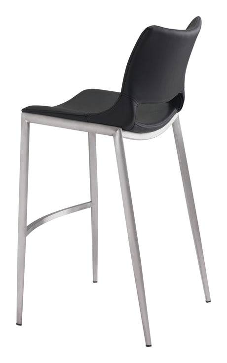 Ace Black & Silver Barstool (Set of 2) by Zuomod at Eve Furniture