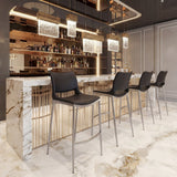 Ace Black & Silver Barstool (Set of 2) by Zuomod at Eve Furniture