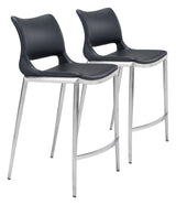 Ace Black & Silver Counter Stool (Set of 2) by Zuomod at Eve Furniture