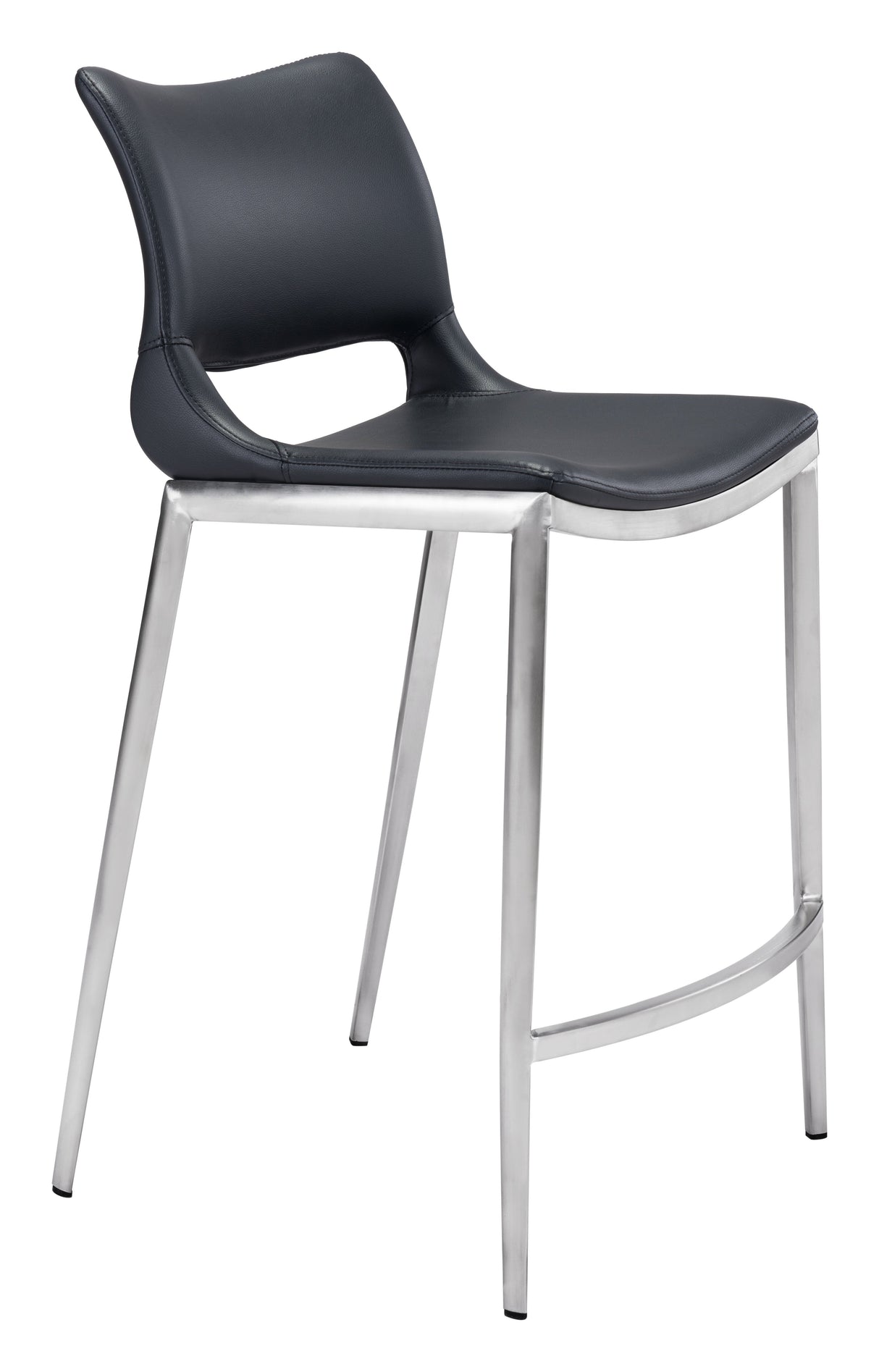 Ace Black & Silver Counter Stool (Set of 2) by Zuomod at Eve Furniture