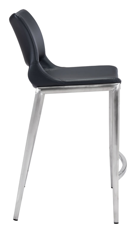Ace Black & Silver Counter Stool (Set of 2) by Zuomod at Eve Furniture