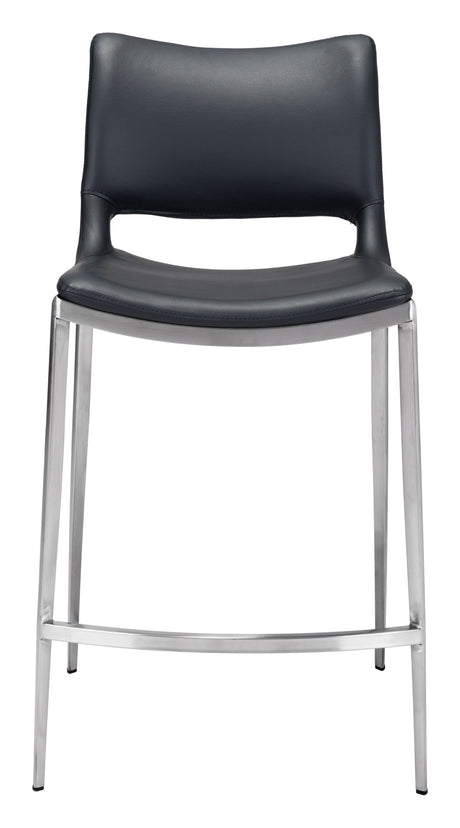 Ace Black & Silver Counter Stool (Set of 2) by Zuomod at Eve Furniture