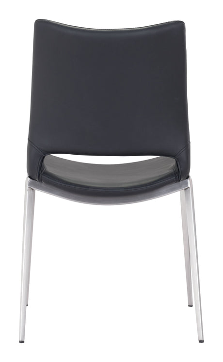 Ace Black & Silver Dining Chair (Set of 2) by Zuomod at Eve Furniture