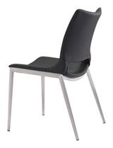 Ace Black & Silver Dining Chair (Set of 2) by Zuomod at Eve Furniture