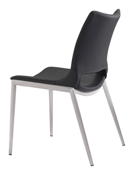Ace Black & Silver Dining Chair (Set of 2) by Zuomod at Eve Furniture