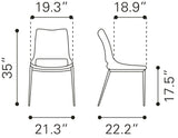Ace Black & Silver Dining Chair (Set of 2) by Zuomod at Eve Furniture