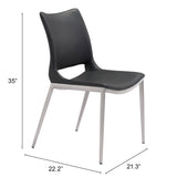 Ace Black & Silver Dining Chair (Set of 2) by Zuomod at Eve Furniture