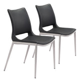 Ace Black & Silver Dining Chair (Set of 2) by Zuomod at Eve Furniture
