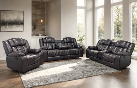 Ace Brown 3-Piece Reclining Living Room Set by Happy Homes at Eve Furniture