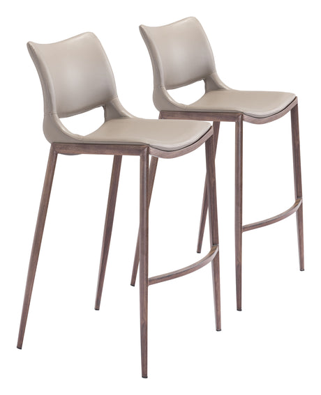 Ace Brown & Walnut Barstool (Set of 2) by Zuomod at Eve Furniture
