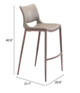 Ace Brown & Walnut Barstool (Set of 2) by Zuomod at Eve Furniture