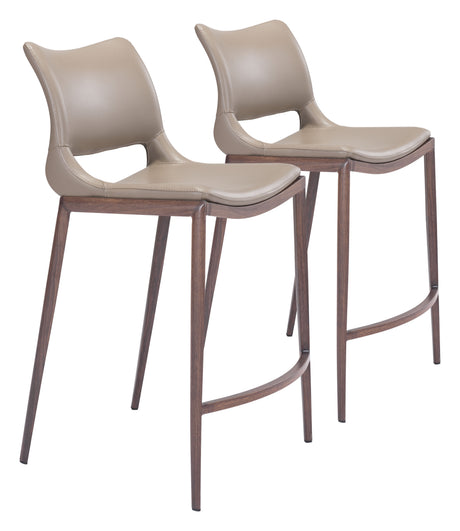 Ace Brown & Walnut Counter Stool (Set of 2) by Zuomod at Eve Furniture