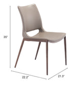 Ace Brown & Walnut Dining Chair (Set of 2) by Zuomod at Eve Furniture