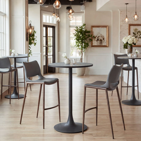 Ace Dark Gray & Walnut Barstool (Set of 2) by Zuomod at Eve Furniture